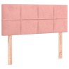 Sommier à lattes de lit avec matelas rose 120x190 cm velours 