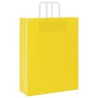 Sacs en papier 250 pcs avec poignées jaune 32x12x42 cm 