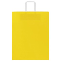 Sacs en papier 250 pcs avec poignées jaune 32x12x42 cm 