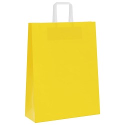 Sacs en papier 250 pcs avec poignées jaune 32x12x42 cm 