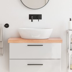 Comptoir de salle de bain marron 80x40x(2-6) cm bois traité 