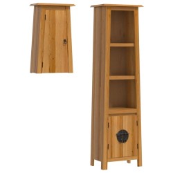 Ensemble de meubles de salle de bain 2 pcs bois de pin massif 