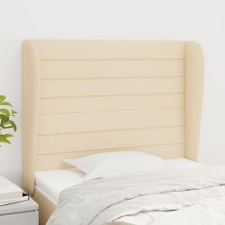 Tête de lit avec oreilles Crème 83x23x118/128 cm Tissu 