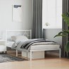Cadre de lit métal sans matelas et tête de lit blanc 107x203 cm 