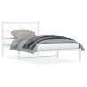 Cadre de lit métal sans matelas et tête de lit blanc 107x203 cm 