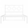 Cadre de lit métal sans matelas et tête de lit blanc 107x203 cm 