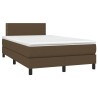 Sommier à lattes de lit et matelas marron foncé 120x190cm tissu 