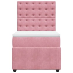 Sommier à lattes de lit et matelas Rose 80x200 cm Velours 
