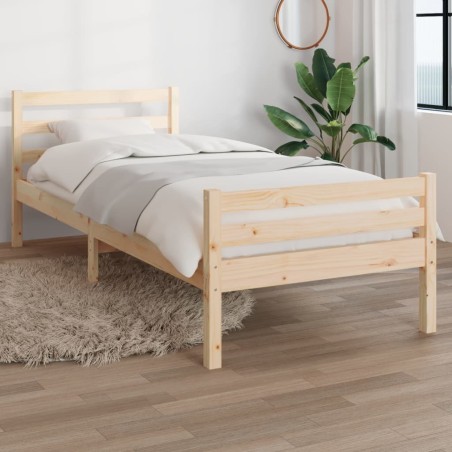 Cadre de lit sans matelas bois massif 90x200 cm 