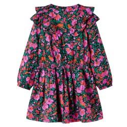 Robe pour enfants à manches longues rose vif 140 