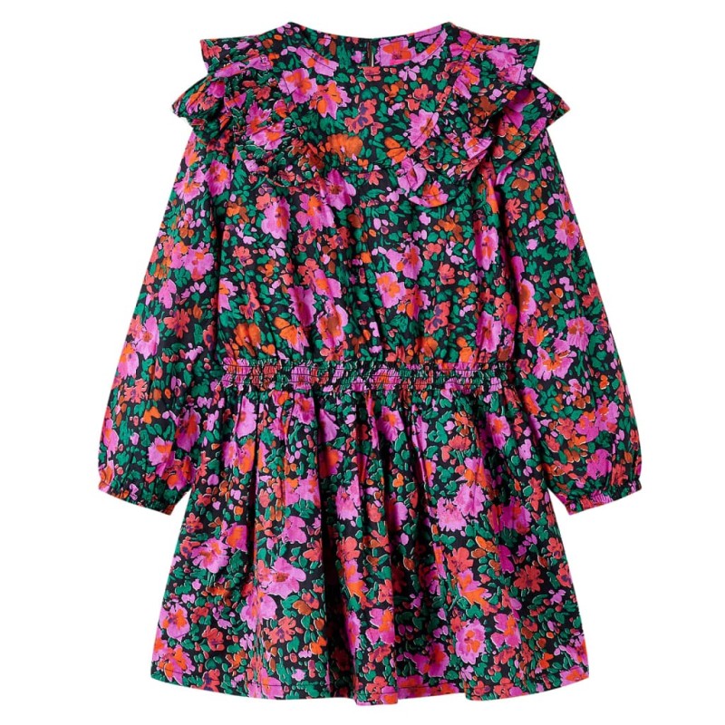 Robe pour enfants à manches longues rose vif 140 
