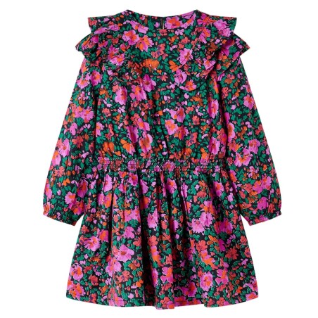 Robe pour enfants à manches longues rose vif 140 