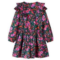 Robe pour enfants à manches longues rose vif 140 