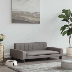 Lit pour chien taupe 90x53x30 cm tissu 