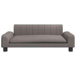 Lit pour chien taupe 90x53x30 cm tissu 