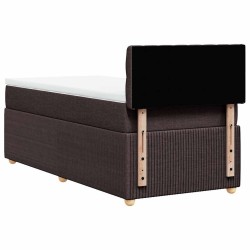 Sommier à lattes de lit avec matelas Marron foncé 100x200 cm 