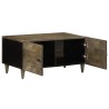 Table basse gris clair 80x50x40 cm bois de manguier massif 