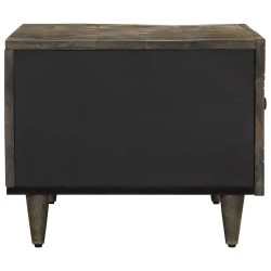 Table basse gris clair 80x50x40 cm bois de manguier massif 