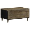 Table basse gris clair 80x50x40 cm bois de manguier massif 