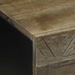 Table basse gris clair 80x50x40 cm bois de manguier massif 