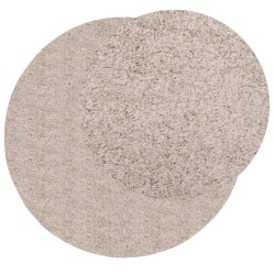 Tapis shaggy PAMPLONA poils longs moderne beige Ø 240 cm 