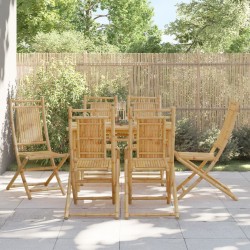 Chaises pliables de jardin lot de 6 46x66x99 cm bambou 