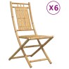 Chaises pliables de jardin lot de 6 46x66x99 cm bambou 
