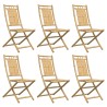 Chaises pliables de jardin lot de 6 46x66x99 cm bambou 