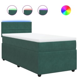Sommier à lattes de lit avec matelas Vert foncé 90x190 cm 
