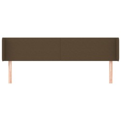 Tête de lit avec oreilles Marron Foncé 163x16x78/88 cm Tissu 