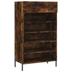 Armoire à chaussures chêne fumé 60x35x105 cm bois d'ingénierie 