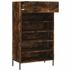 Armoire à chaussures chêne fumé 60x35x105 cm bois d'ingénierie 