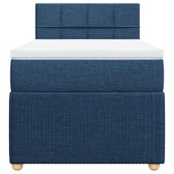 Sommier à lattes de lit avec matelas Bleu 100x200 cm Tissu 
