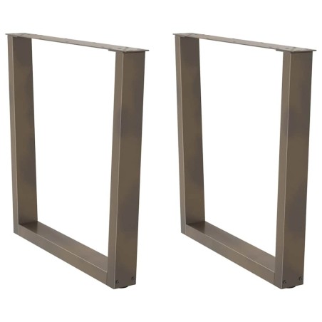 Pieds de table à manger en forme de V, 2 pièces, acier naturel, 90 x (72-73,3) cm 