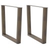 Pieds de table à manger en forme de V, 2 pièces, acier naturel, 90 x (72-73,3) cm 