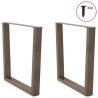 Pieds de table à manger en forme de V, 2 pièces, acier naturel, 90 x (72-73,3) cm 