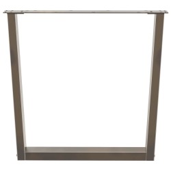 Pieds de table à manger en forme de V, 2 pièces, acier naturel, 90 x (72-73,3) cm 