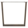 Pieds de table à manger en forme de V, 2 pièces, acier naturel, 90 x (72-73,3) cm 