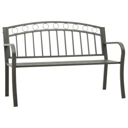 Banc de jardin Gris 120 cm Acier 