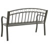 Banc de jardin Gris 120 cm Acier 