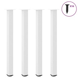 Pieds de table de bar 4 pièces Blanc 110-112 cm Acier 