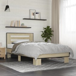 Cadre de lit sans matelas chêne sonoma 75x190 cm 