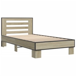 Cadre de lit sans matelas chêne sonoma 75x190 cm 
