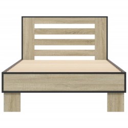 Cadre de lit sans matelas chêne sonoma 75x190 cm 