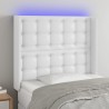Tête de lit à LED Blanc 93x16x118/128 cm Similicuir 