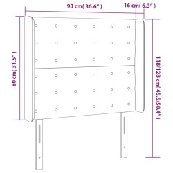 Tête de lit à LED Blanc 93x16x118/128 cm Similicuir 