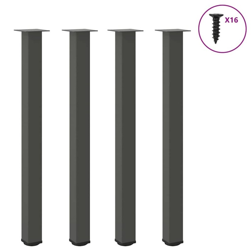 Pieds de table de bar 4 pièces Anthracite 110-112 cm Acier 