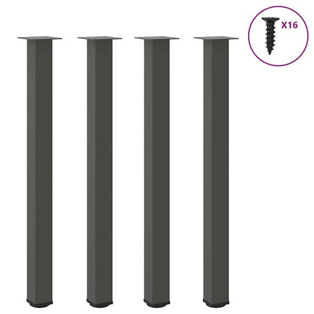 Pieds de table de bar 4 pièces Anthracite 110-112 cm Acier 