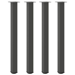 Pieds de table de bar 4 pièces Anthracite 110-112 cm Acier 