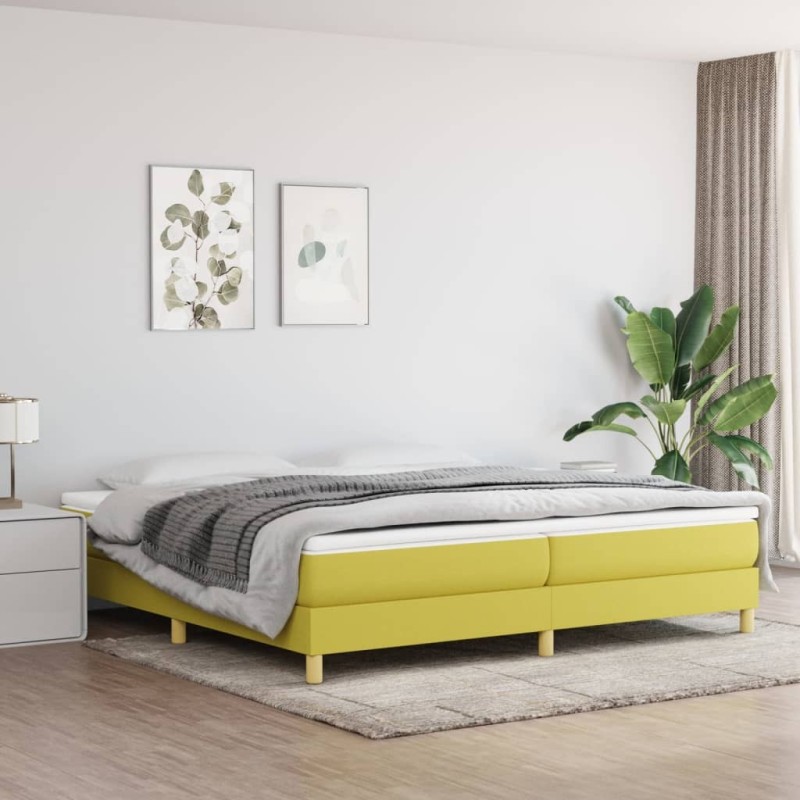 Cadre de lit sans matelas vert 200x200 cm tissu Cadre de lit sans matelas vert 200x200 cm tissu